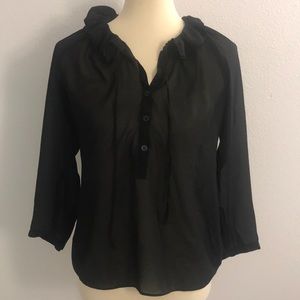 Loft XS Sheer Black Top